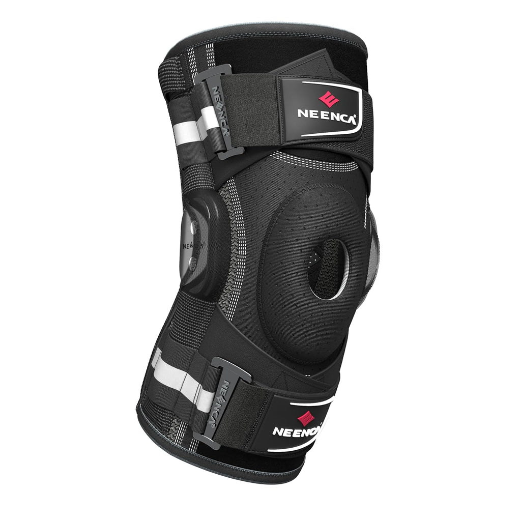 NEENCA Hinged Knee Brace with Patella Gel Pad and X-Strap Stability Support

