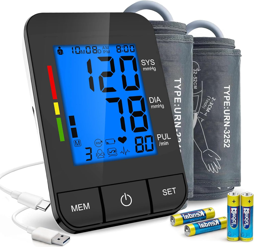 SDUNW Automatic Upper Arm Blood Pressure Monitor for Home Use with Dual-Size Cuffs

