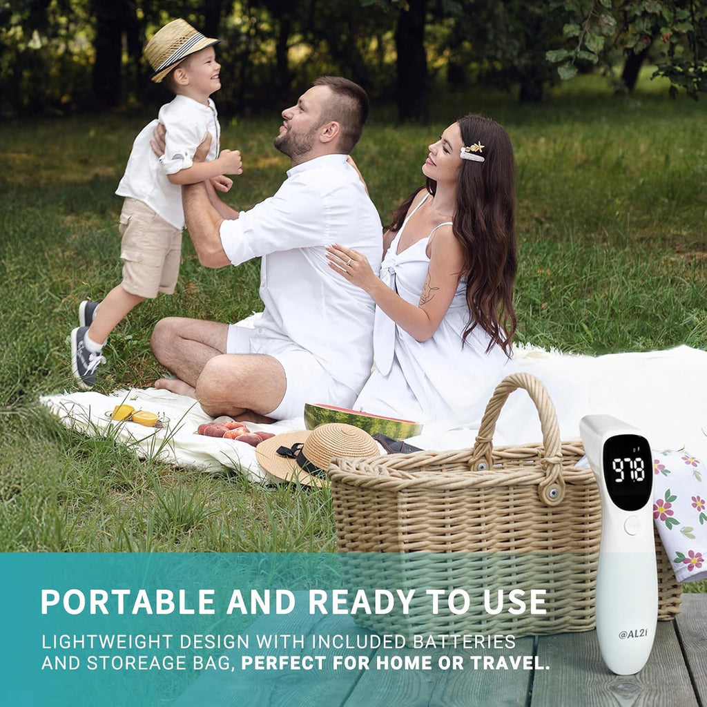 @AL21 Dual-Mode Infrared Thermometer for Forehead and Ear, No-Touch Fever Check

