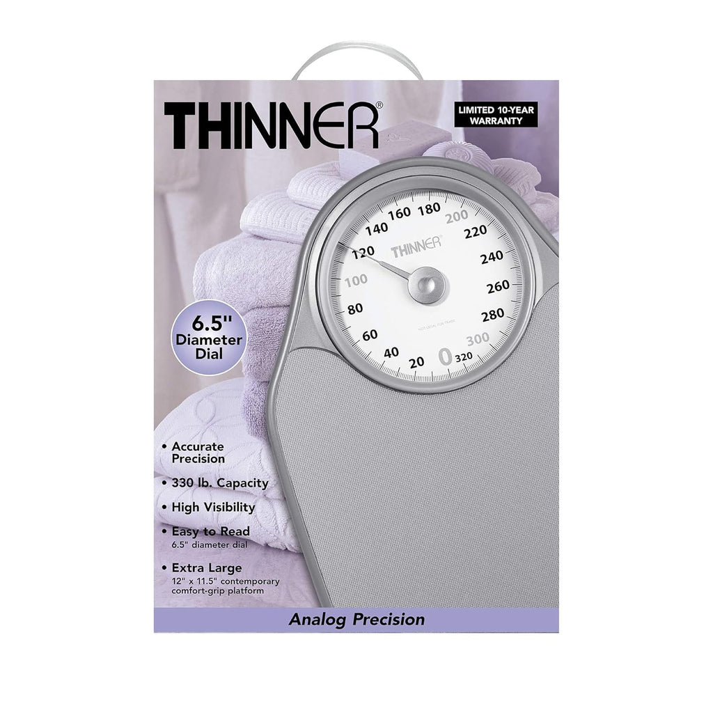 Conair Thinner Extra-Large Analog Dial Bathroom Scale for Body Weight, 330 lb

