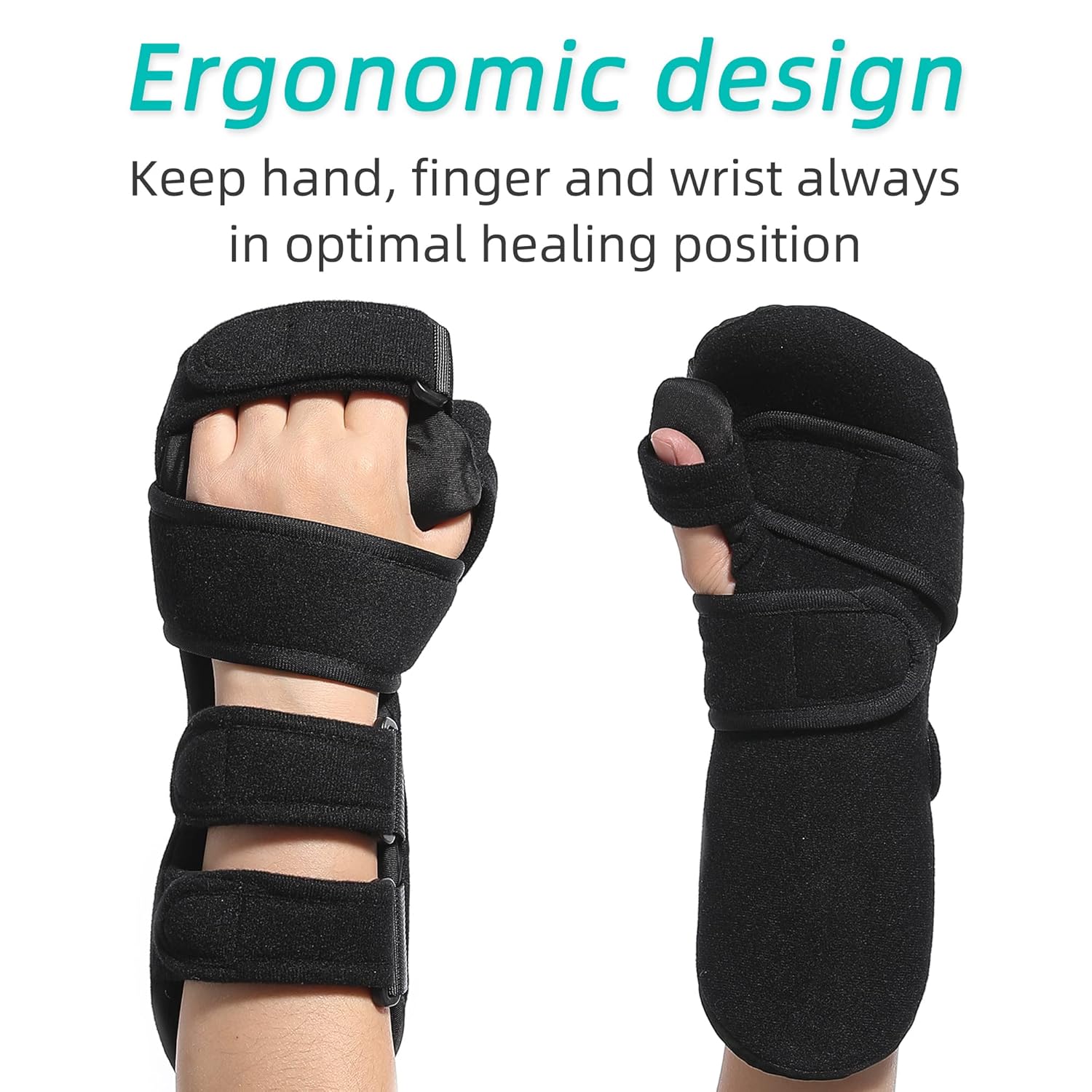 Fanwer Resting Hand Splint with Finger Separators, Hand Brace for Wrist Pain


