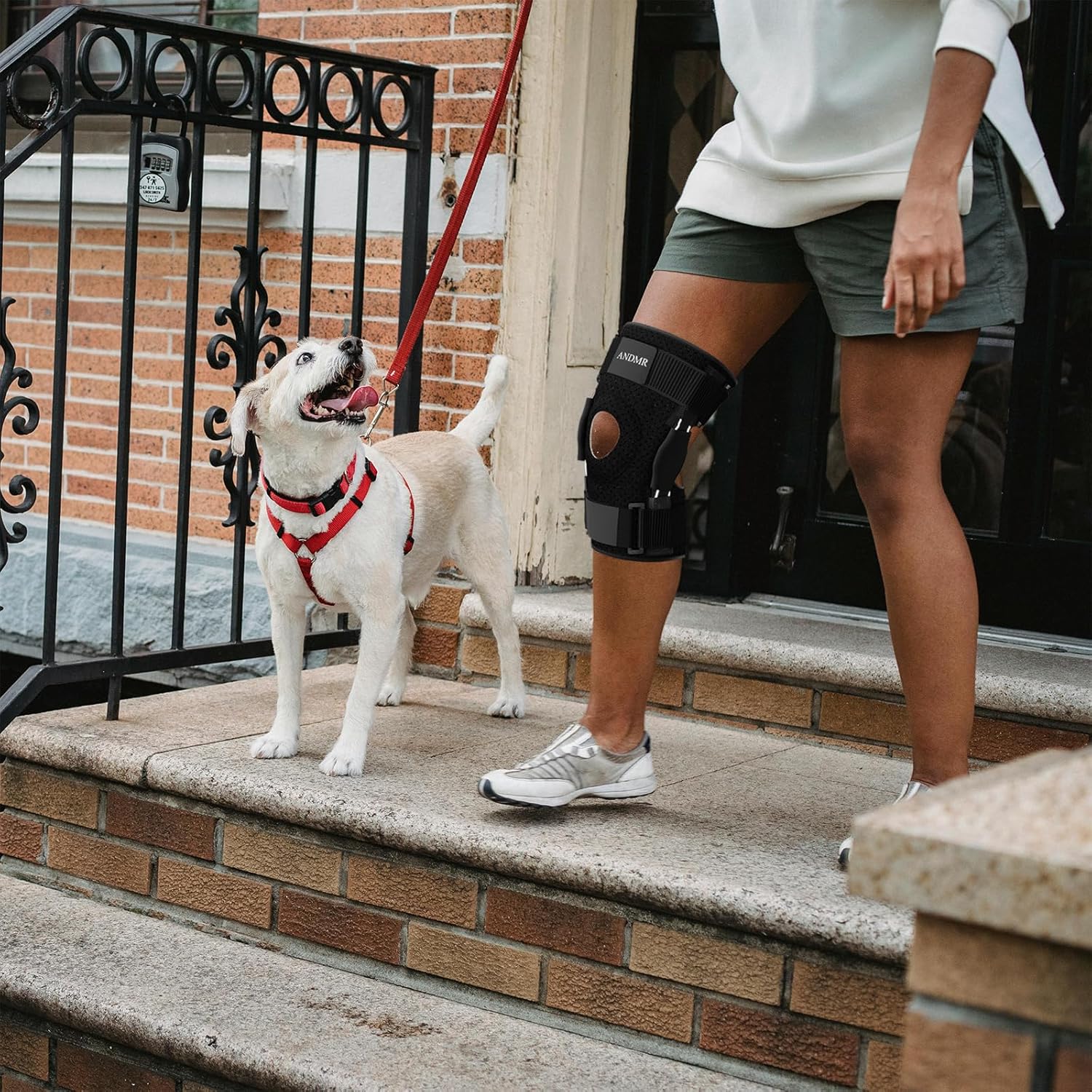 Knee Brace with Removable Dual Hinged Stabilizers and Patella Gel Pads

