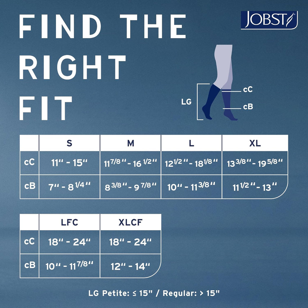 JOBST Relief Knee High Graduated Compression Socks, 20–30 mmHg, Closed Toe


