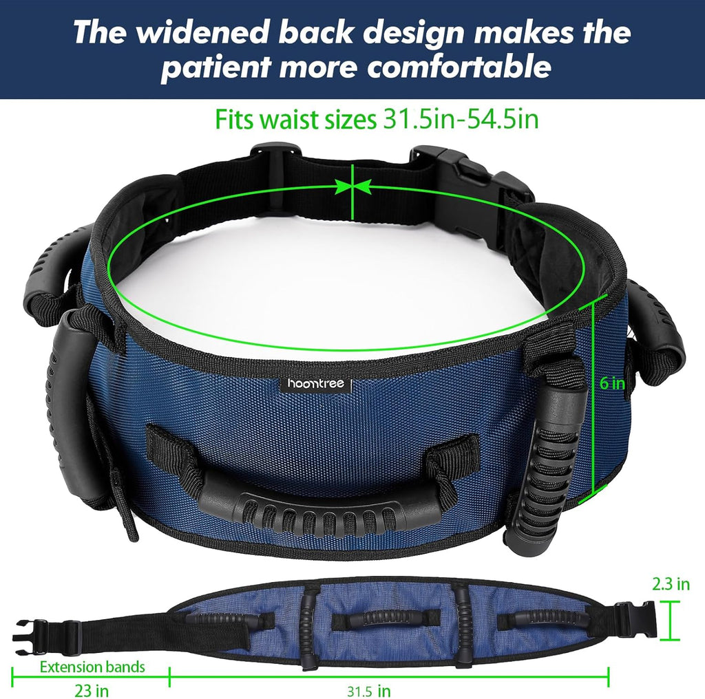 VERY100 Gait Belt Transfer Belt with Padding Handles and One-Click Buckle

