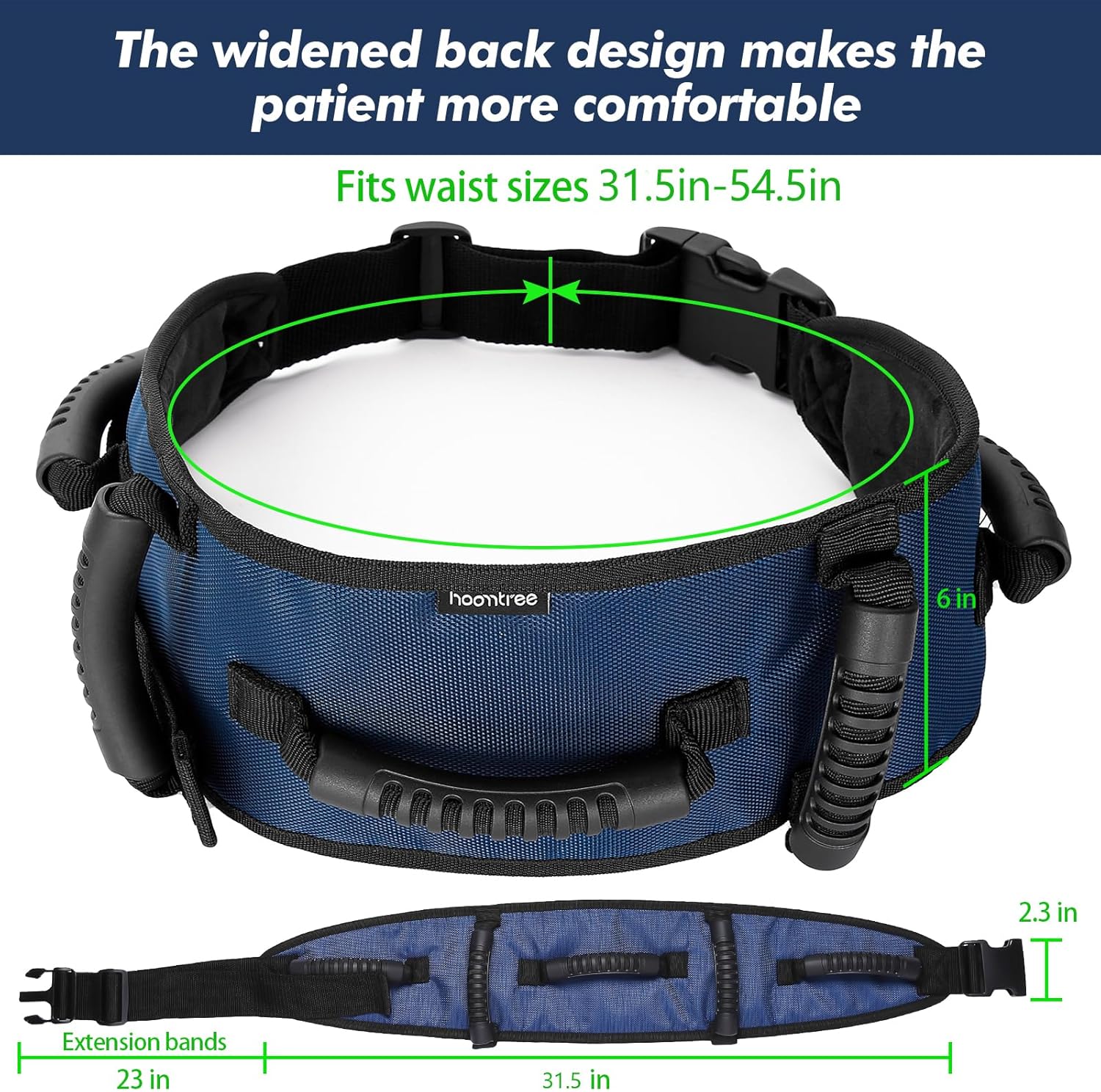 VERY100 Gait Belt Transfer Belt with Padding Handles and One-Click Buckle

