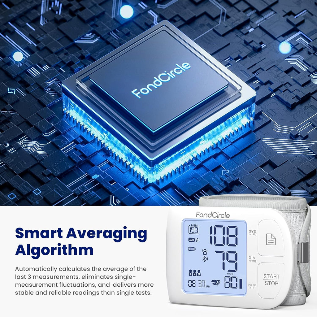 Wrist Blood Pressure Monitor Bluetooth Automatic Cuff, Talking Digital with App

