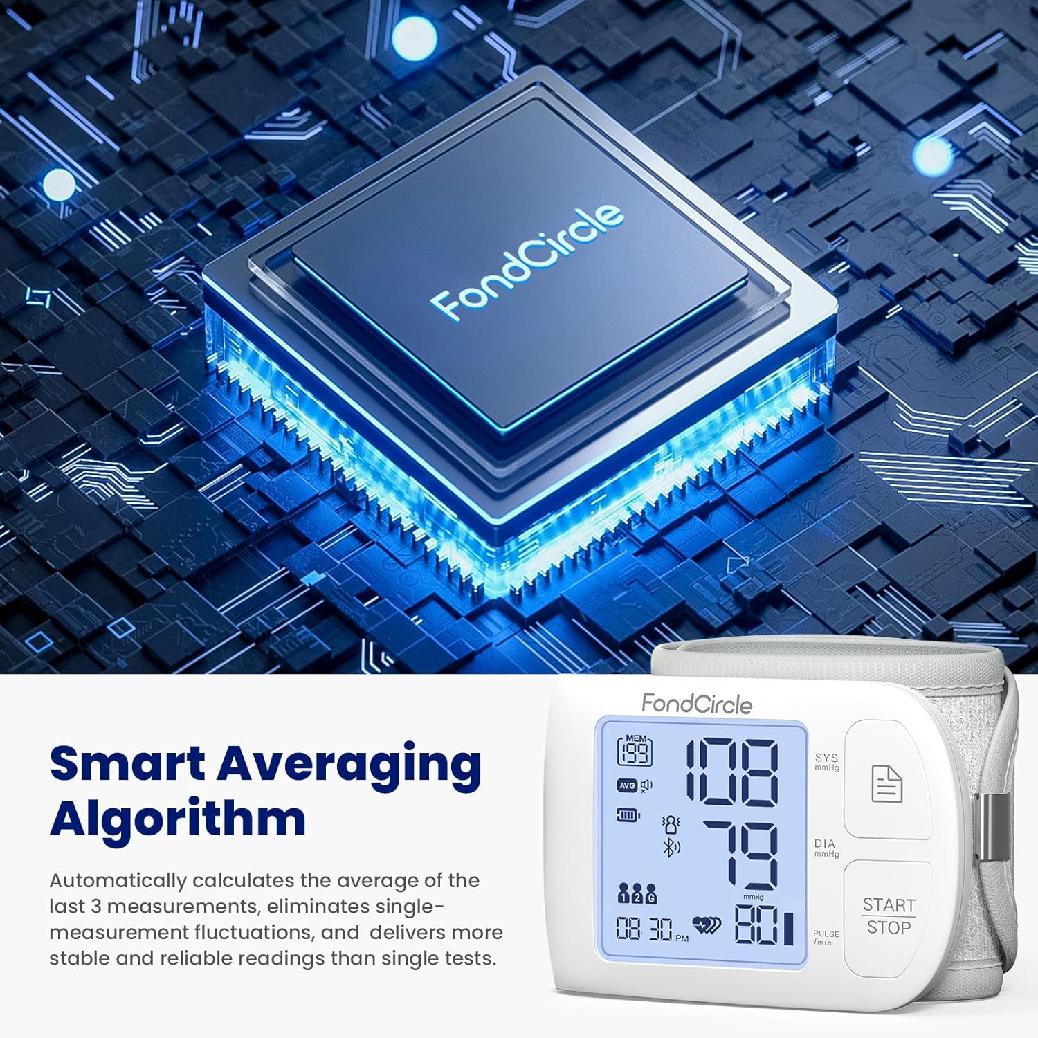 Wrist Blood Pressure Monitor Bluetooth Automatic Cuff, Talking Digital with App

