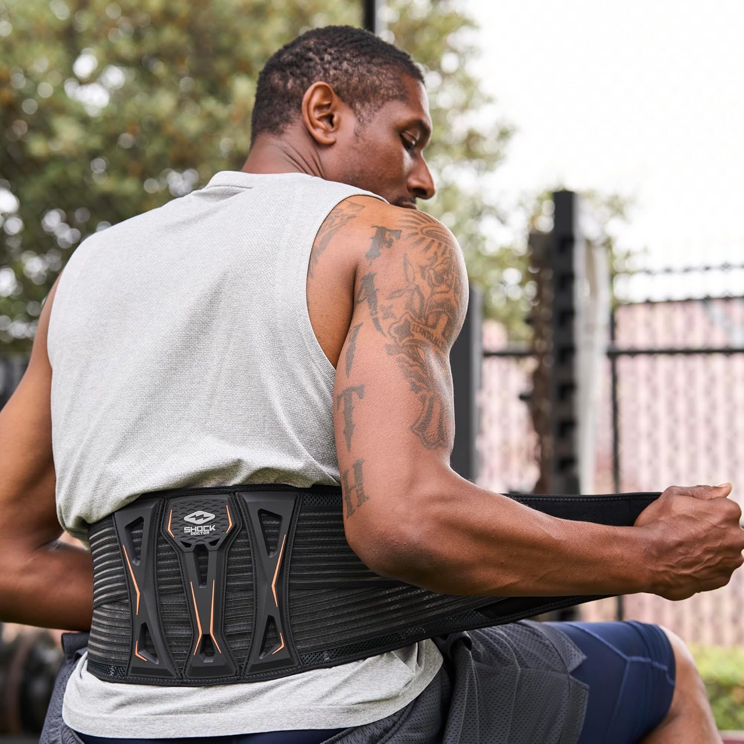 Shock Doctor Ultra Back Support Adult Lumbar Brace with Dual Strap Adjustments

