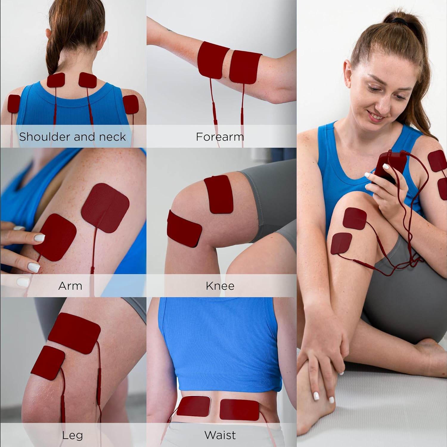 Kongzee 4-in-1 TENS Unit EMS Muscle Stimulator Rechargeable Pulse Massager

