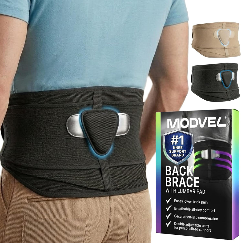 Modvel Lumbar Back Brace for Lower Back Pain Support Belt

