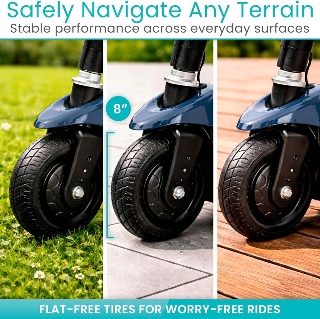 Vive 3-Wheel Electric Mobility Scooter for Adults, Folding Compact Travel Scooter

