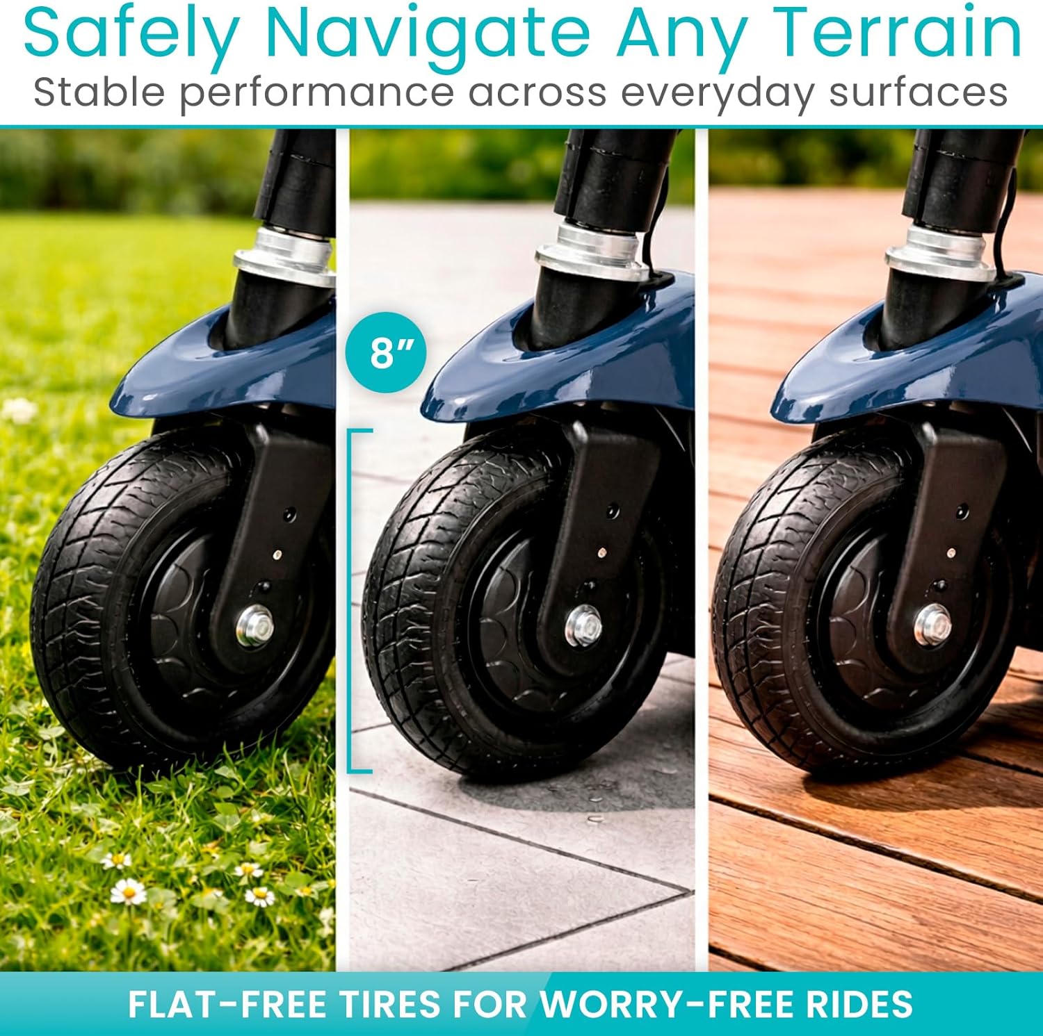 Vive 3-Wheel Electric Mobility Scooter for Adults, Folding Compact Travel Scooter

