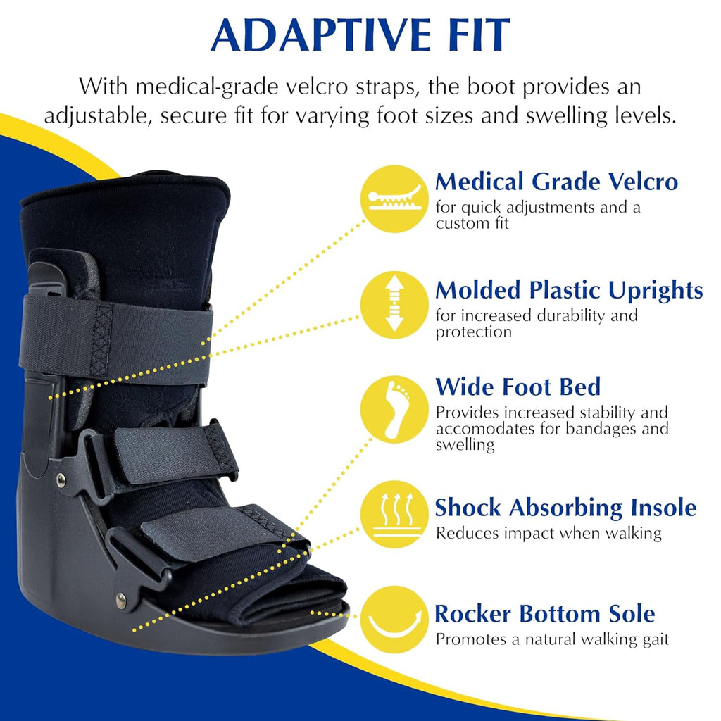 Brace Direct CAM Walker Fracture Boot Short Lightweight Rocker Bottom Open Toe

