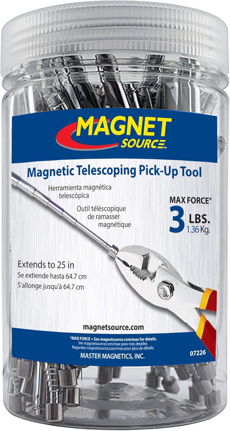Master Magnetics Slim Telescoping Magnetic Grabber Retrieving Magnet with Clip

