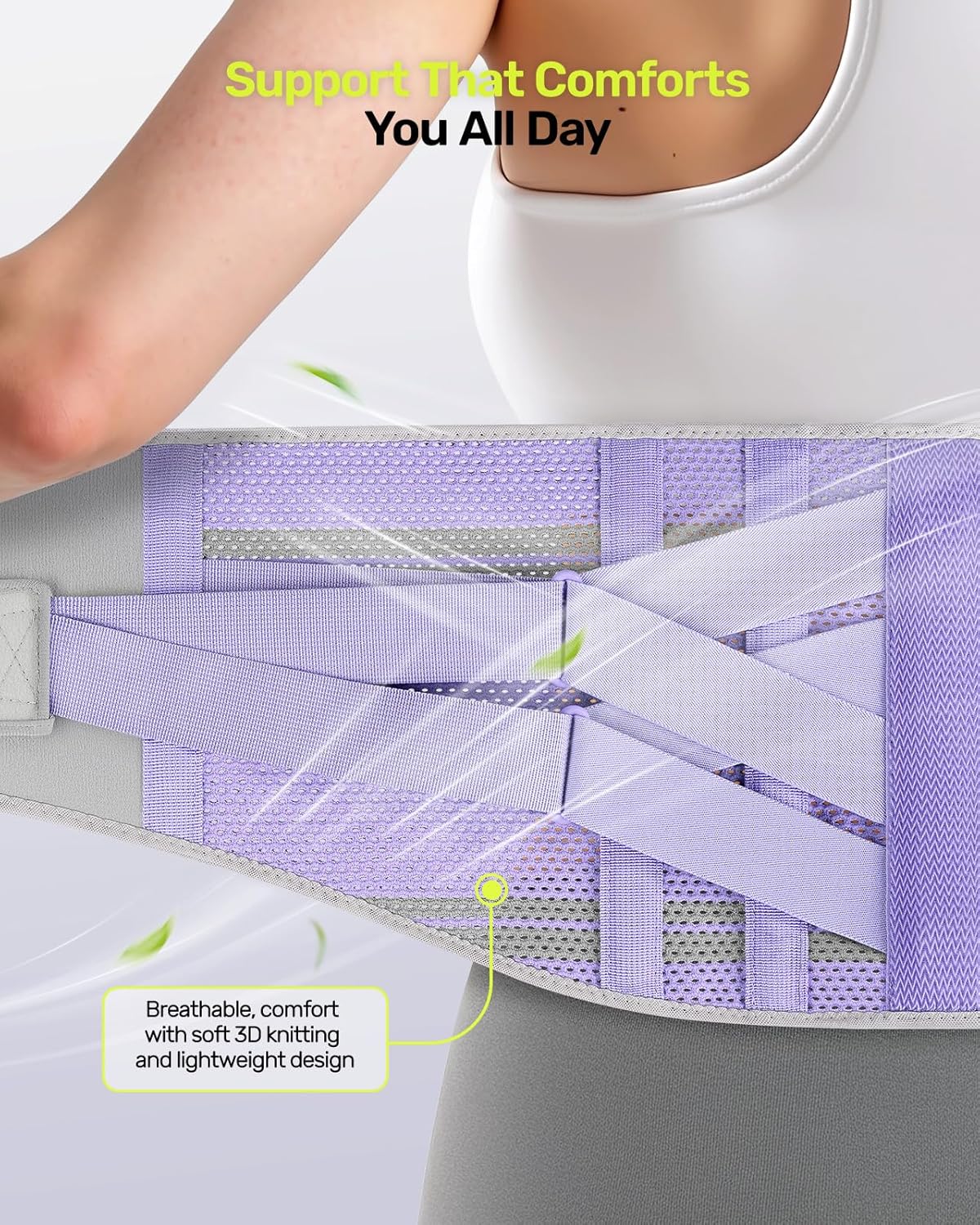 Rakiie Women’s Lower Back Brace with 9 Support System Lumbar Support for Sciatica

