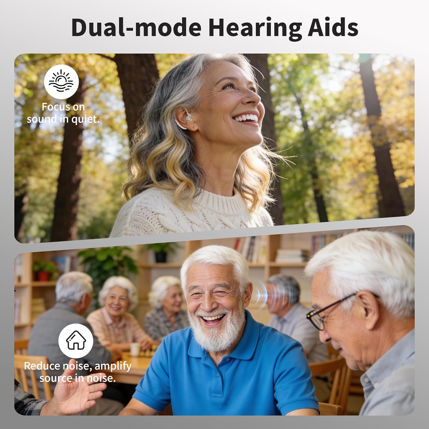 FDA Registered Invisible Rechargeable Hearing Aids for Seniors with Noise Cancelling

