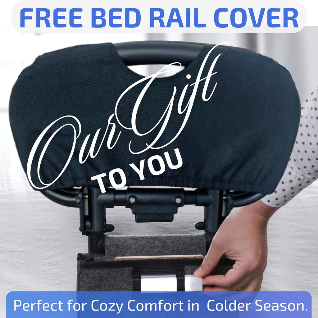 WELLORA Adjustable Foldable Bed Rail for Seniors, Safety Support Up to 330 lb

