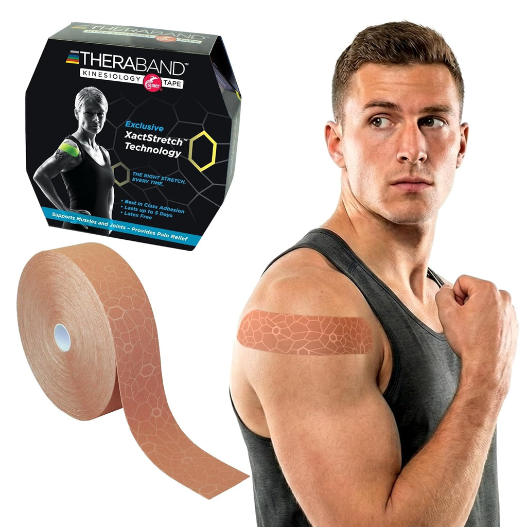 THERABAND Kinesiology Tape XactStretch Indicators Latex-Free Athletic Tape Roll

