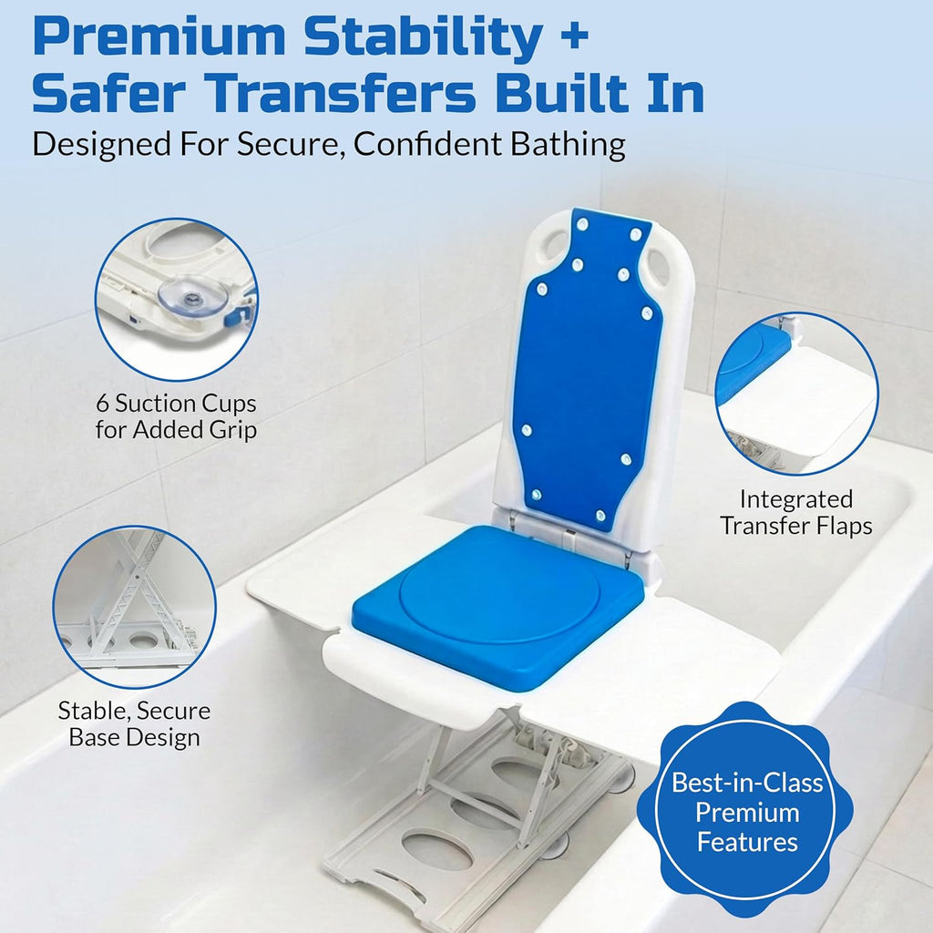 Platinum Health Tranquilo Electric Bath Lift with Rotating Padded Seat, 300 lb

