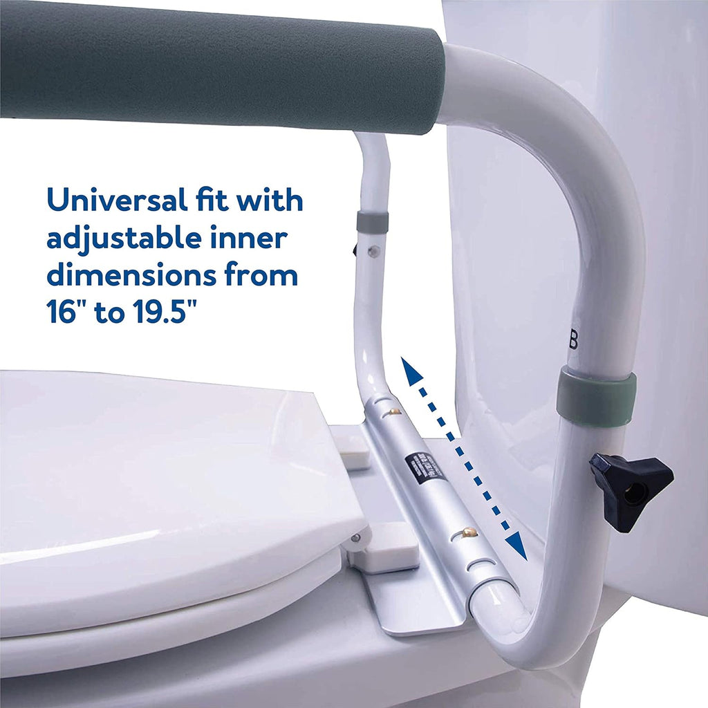 Carex Toilet Safety Frame with Adjustable Width Toilet Safety Rails, 300 lb

