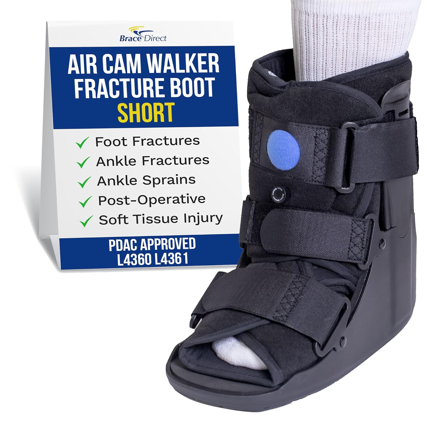 Brace Direct Air Cam Walker Fracture Boot Short Orthopedic Walking Boot for Foot Ankle


