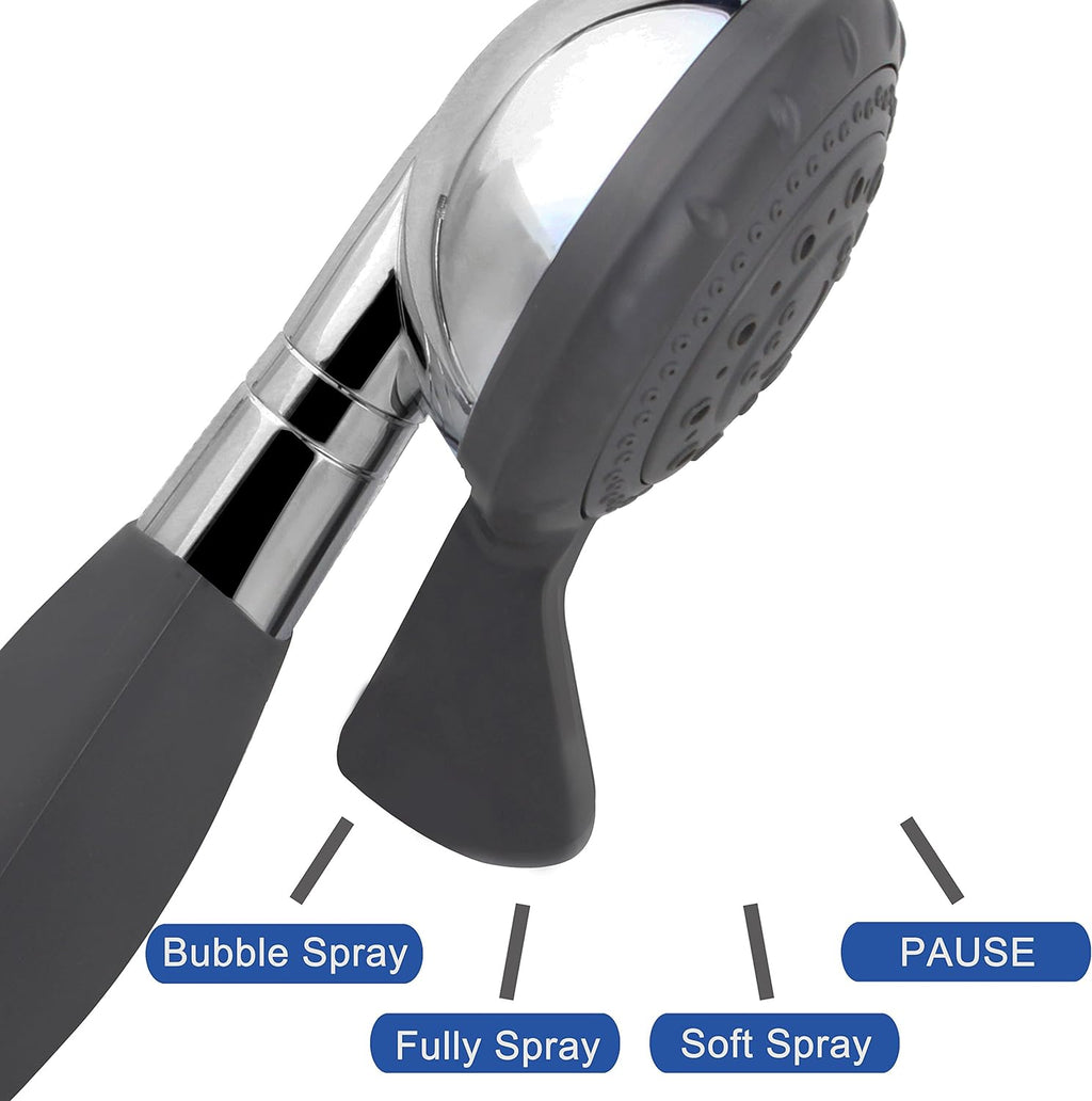 YOO.MEE ADA Handheld Shower Head with Soft Water Pause Setting Chrome

