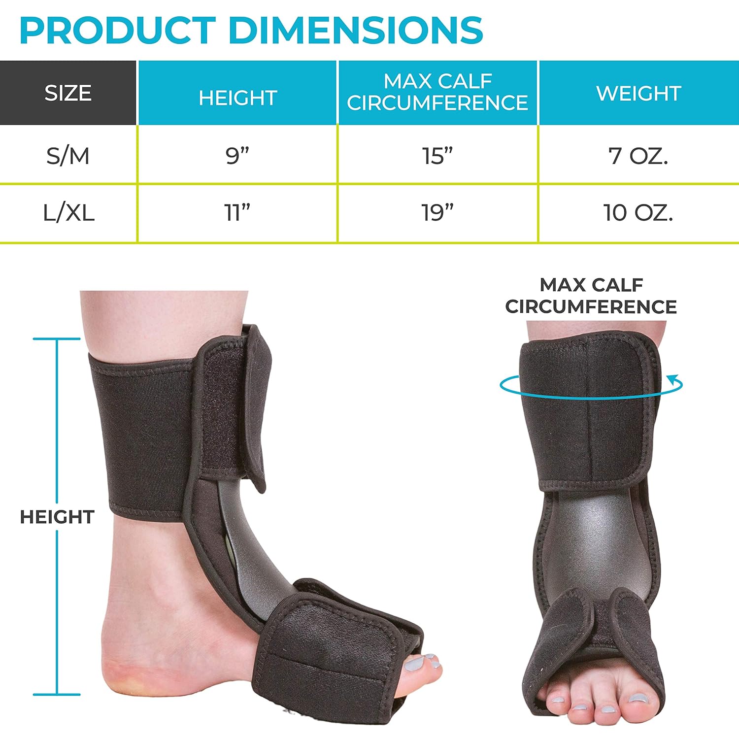BraceAbility Dorsal Night Splint for Plantar Fasciitis, Foot Drop, Achilles Boot

