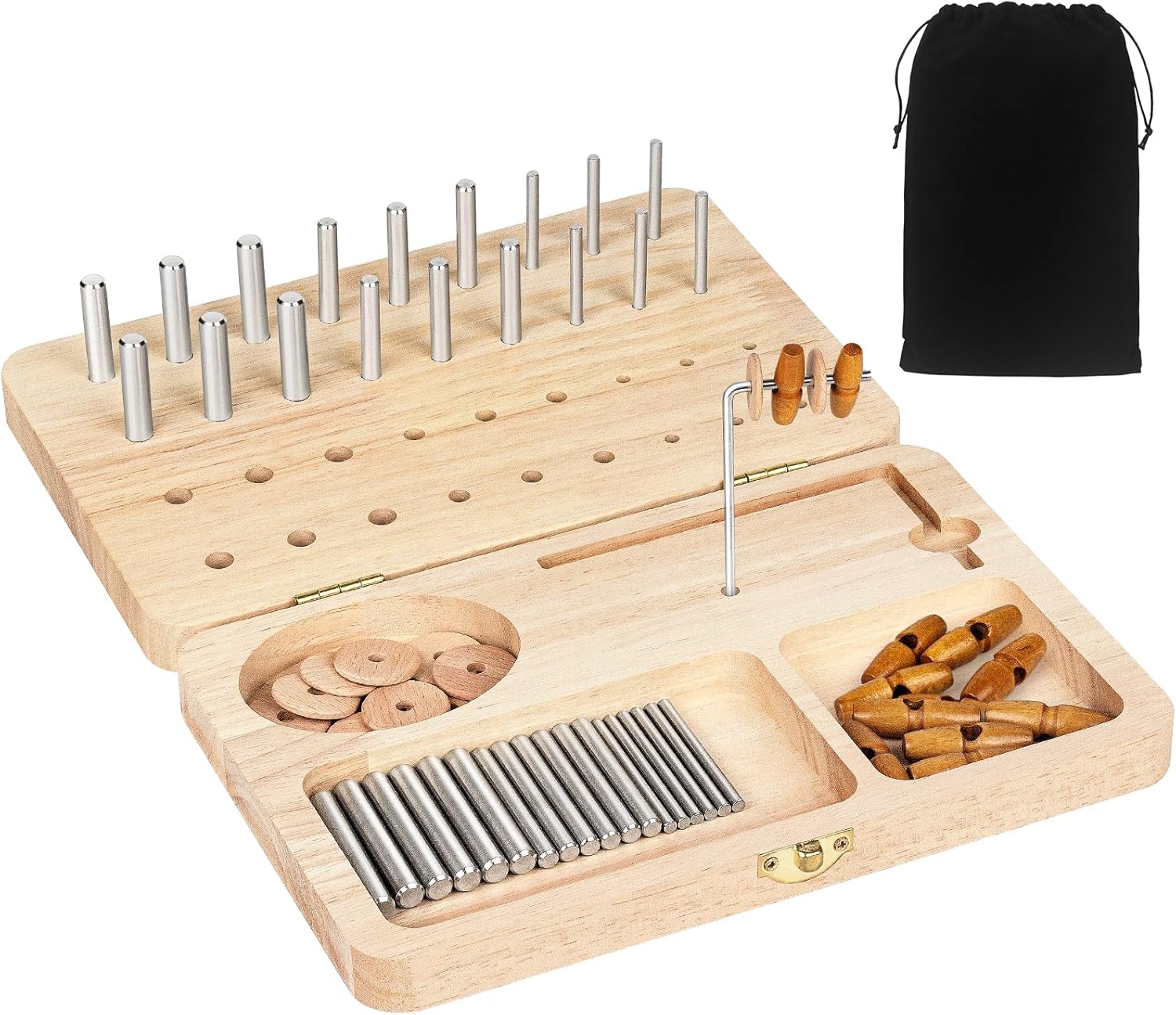 Wooden Pegboard for Hand Therapy, 36-Hole Fine Motor Dexterity Rehab Tool

