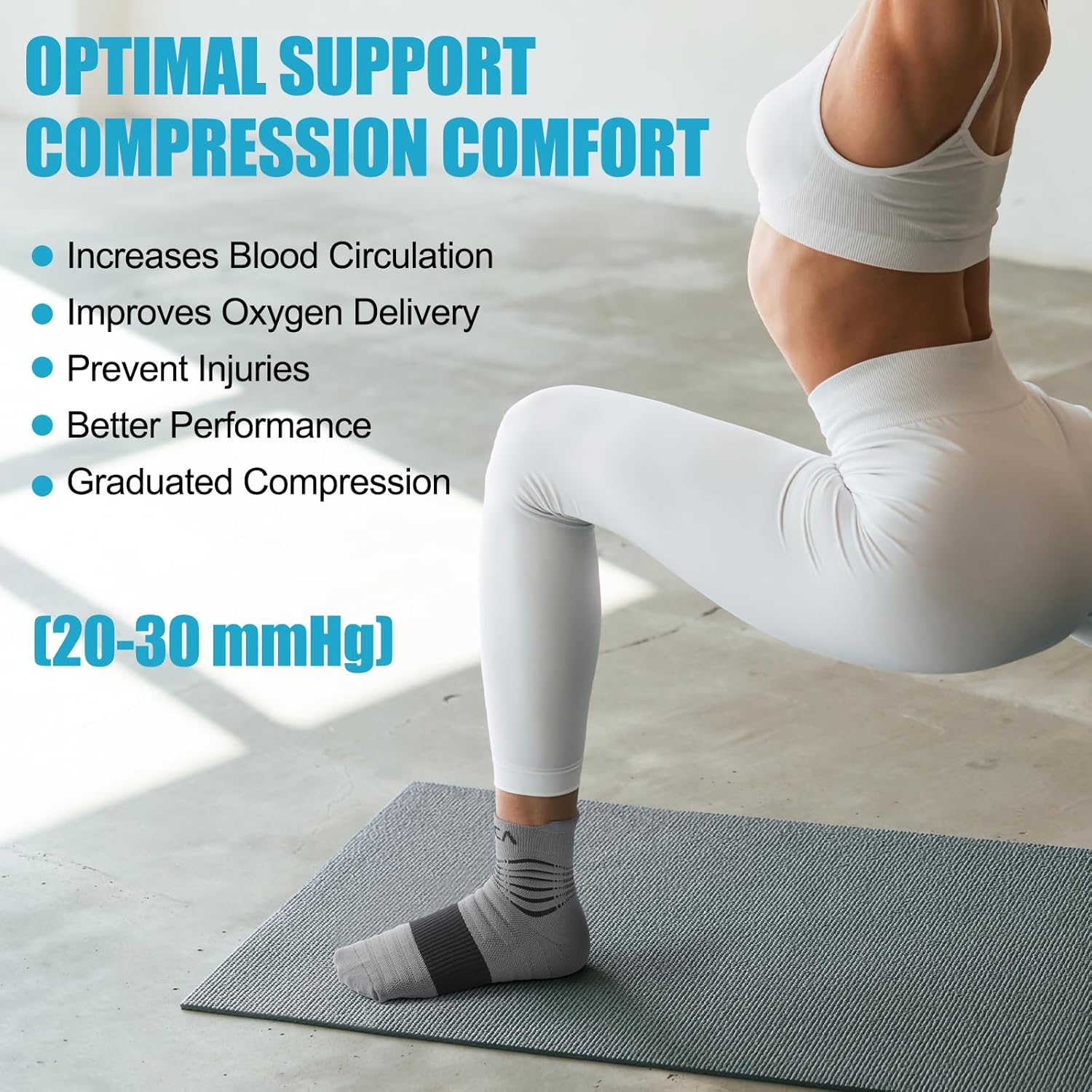 NEENCA Medical Compression Socks for Women and Men, Ankle 20–30 mmHg

