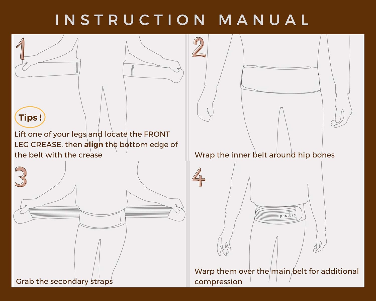 Vriksasana Sacroiliac SI Joint Hip Belt for Sciatica, Pelvic and Lower Back Pain

