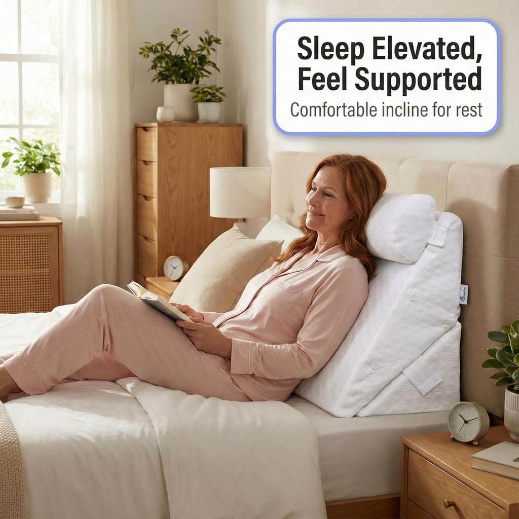 Flexicomfort Wedge Pillow Set for After Surgery, Adjustable Head Support Memory Foam

