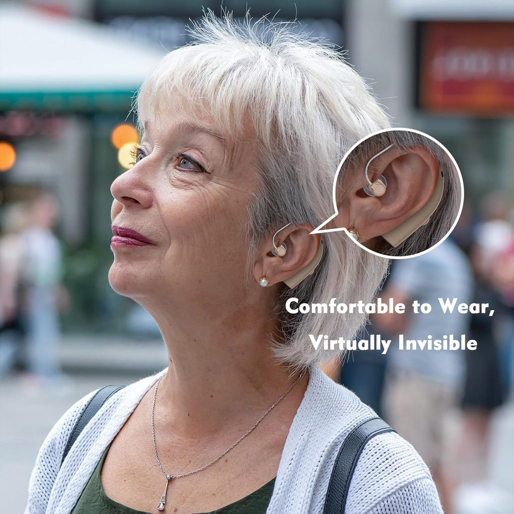 Rechargeable Hearing Aids for Seniors with Noise Reduction and Volume Control

