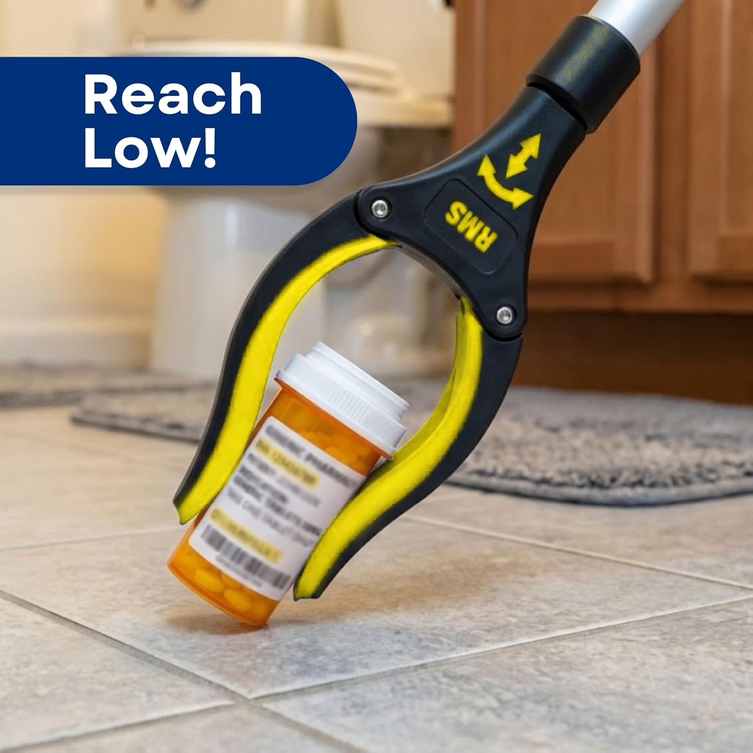 RMS Rotating Jaw Reacher Grabber Mobility Aid for Easy Item Pickup

