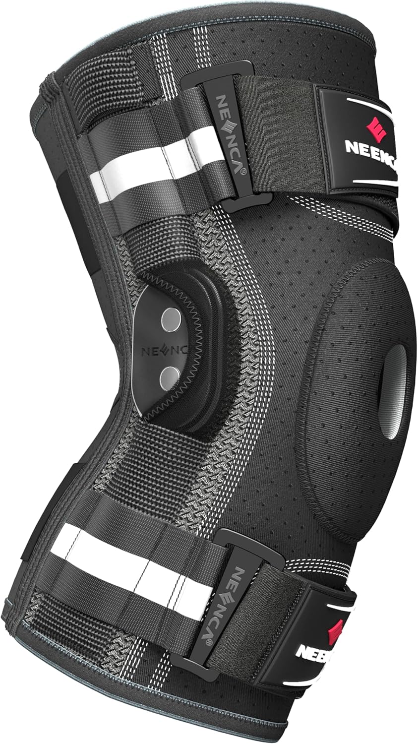 NEENCA Hinged Knee Brace with Removable Side Stabilizers and Patella Gel Pad

