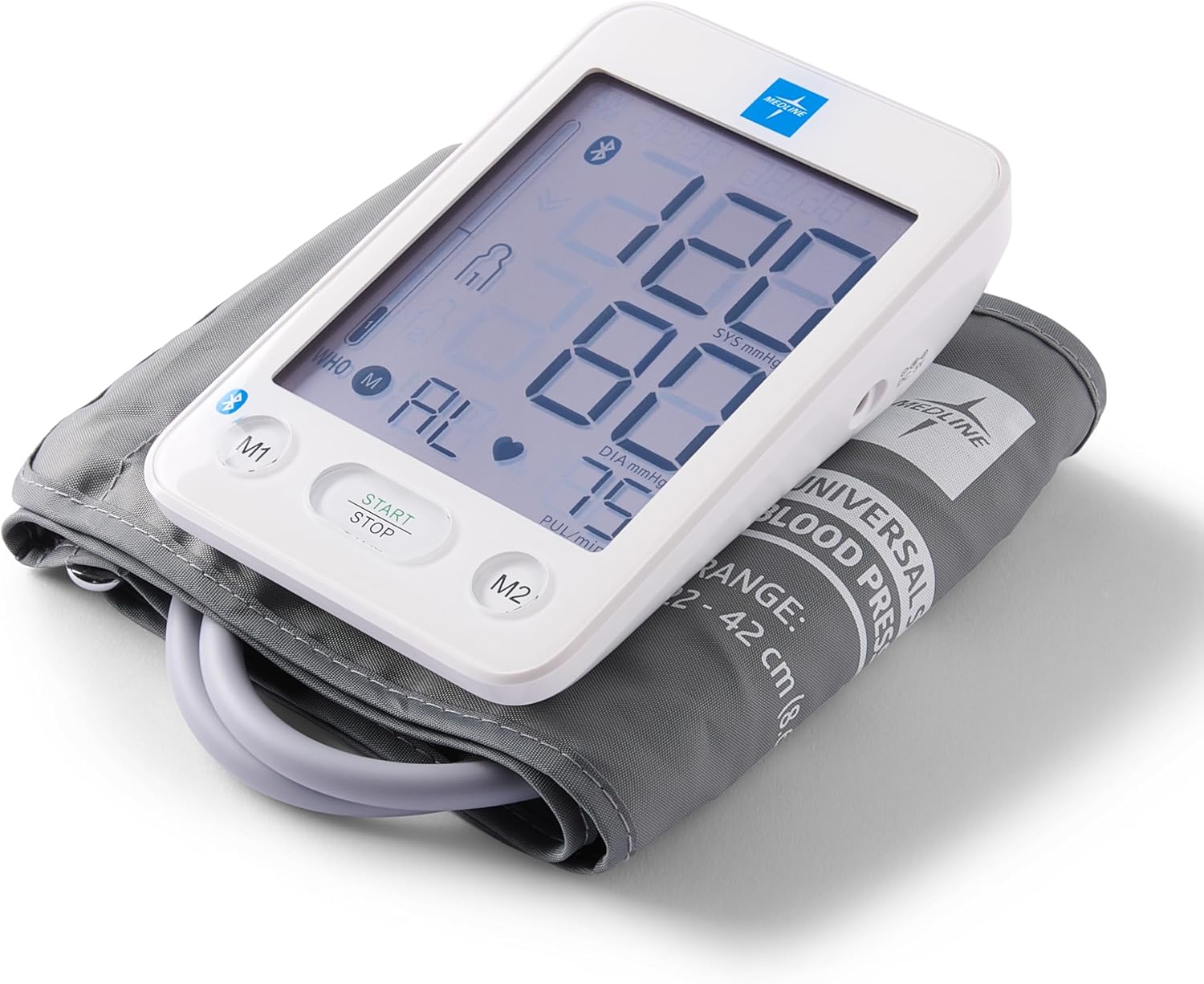 Medline Bluetooth Digital Upper Arm Blood Pressure Monitor with App and LCD Display

