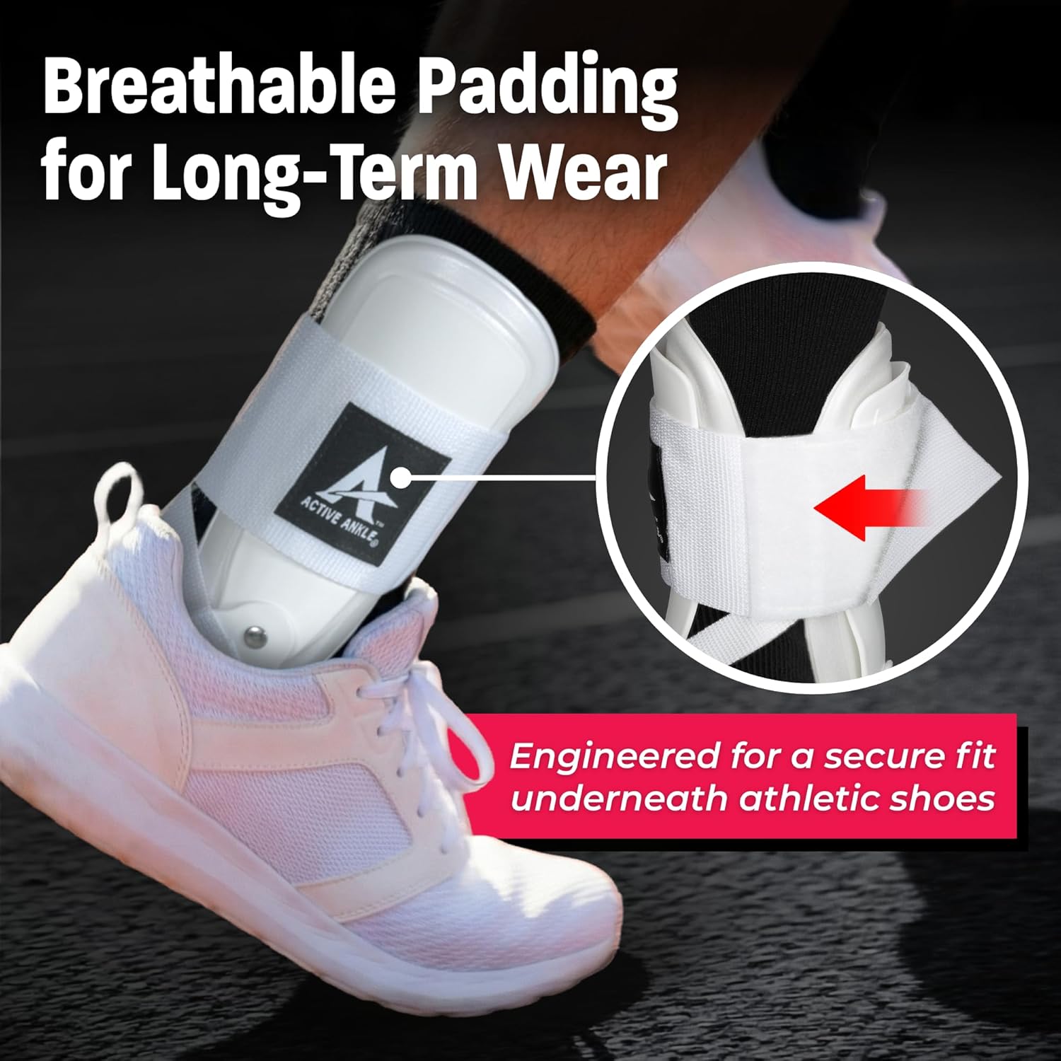 Active Ankle T2 Rigid Ankle Brace with Adjustable Strap, EVA Padding


