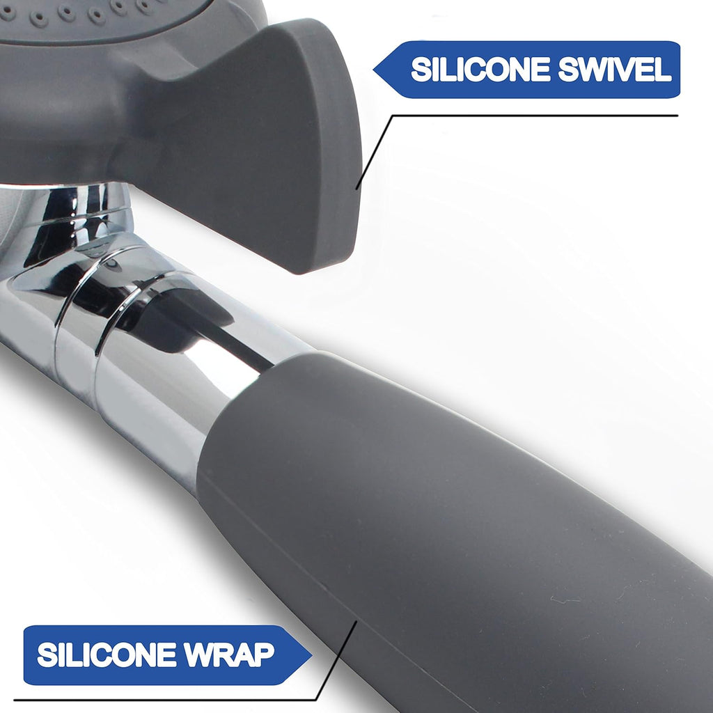 YOO.MEE ADA Handheld Shower Head with Soft Water Pause Setting Chrome

