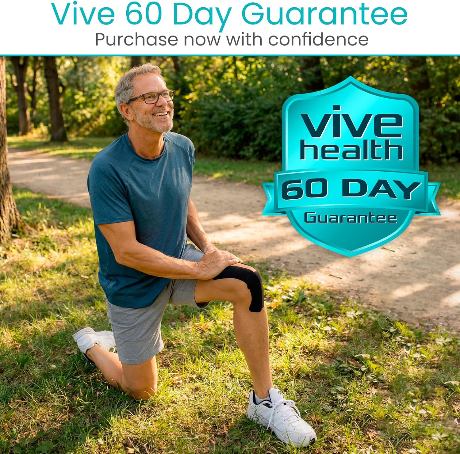 Vive Kinesiology Tape Roll, Precut Sports Strips for Muscle and Joint Support

