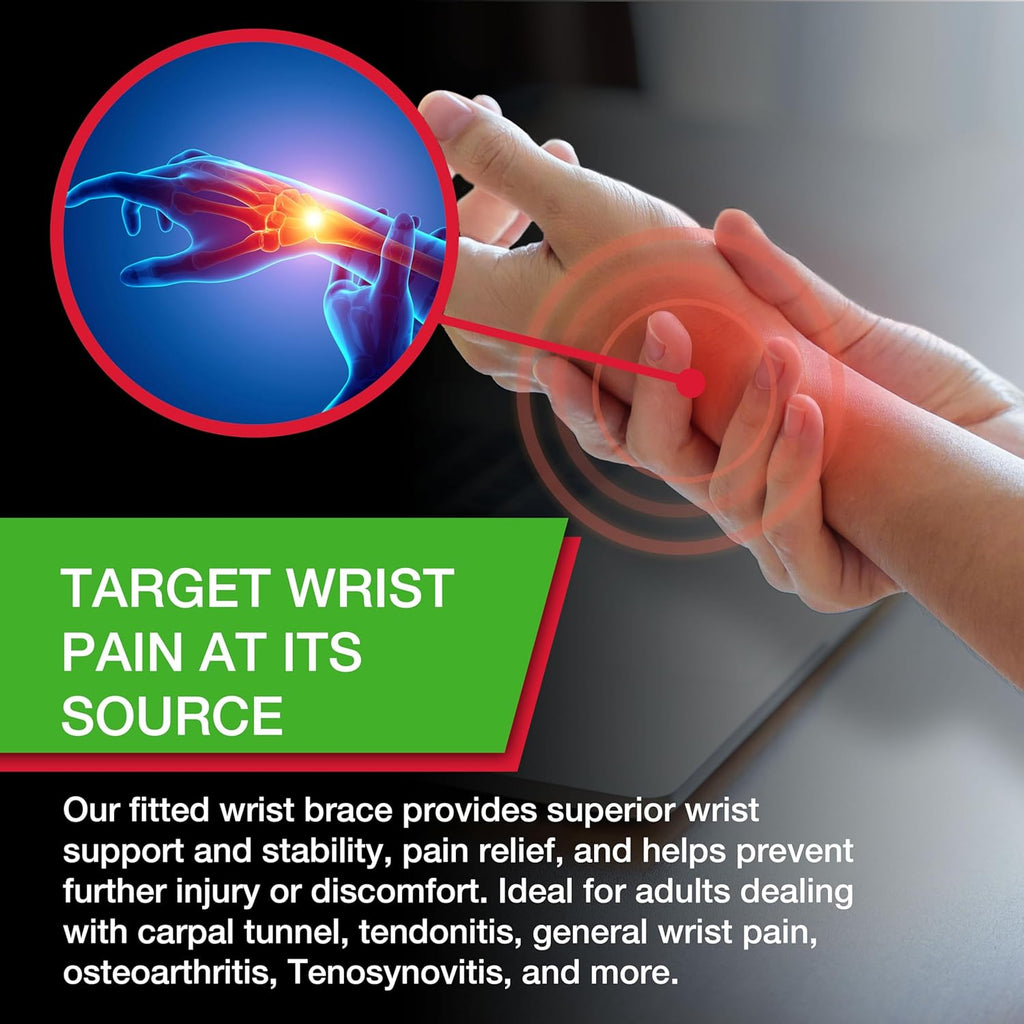 Mueller Sports Medicine Fitted Wrist Brace for Carpal Tunnel, Tendonitis, Arthritis

