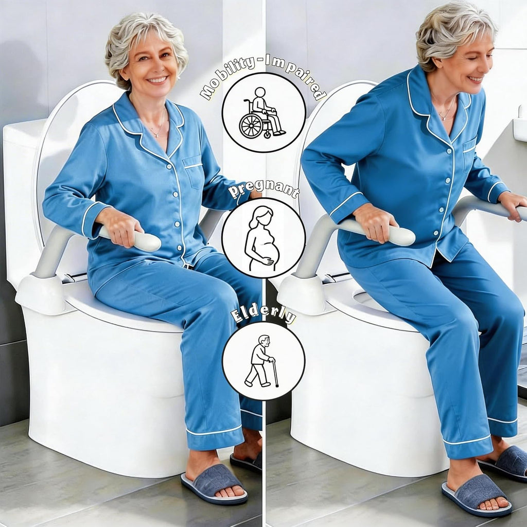 Toilet Safety Rails for Seniors, Sturdy Handicap Toilet Safety Frame, Seat Handles

