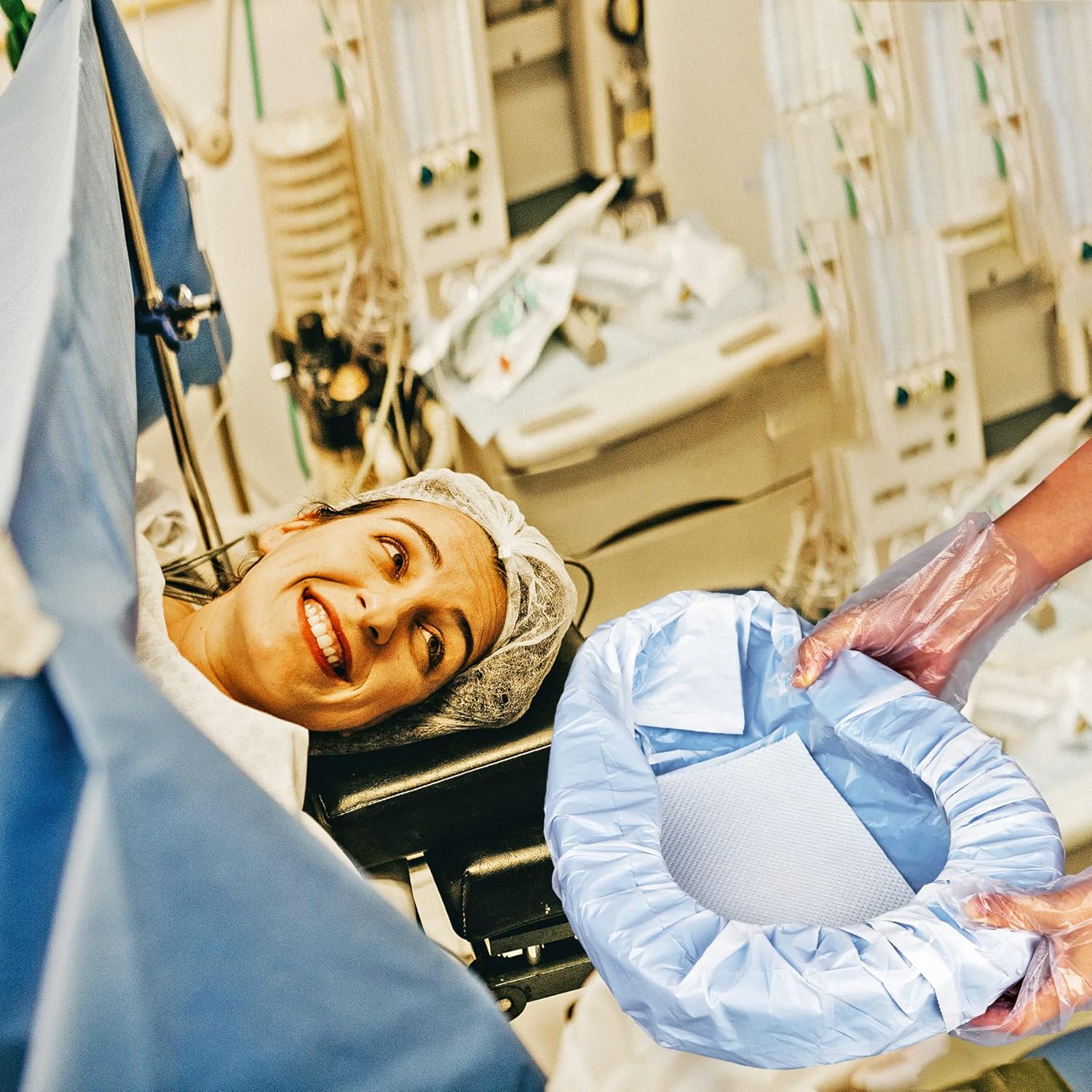 MINIVON Disposable Bedpan Set with Liners, Absorbent Pads and Gloves

