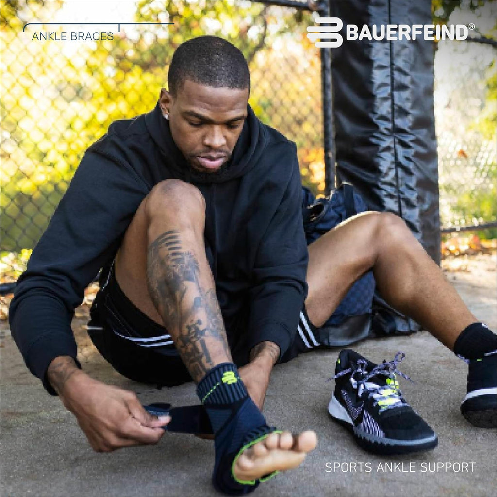 Bauerfeind Sports Ankle Support Brace with Figure-8 Taping Strap for Stabilization

