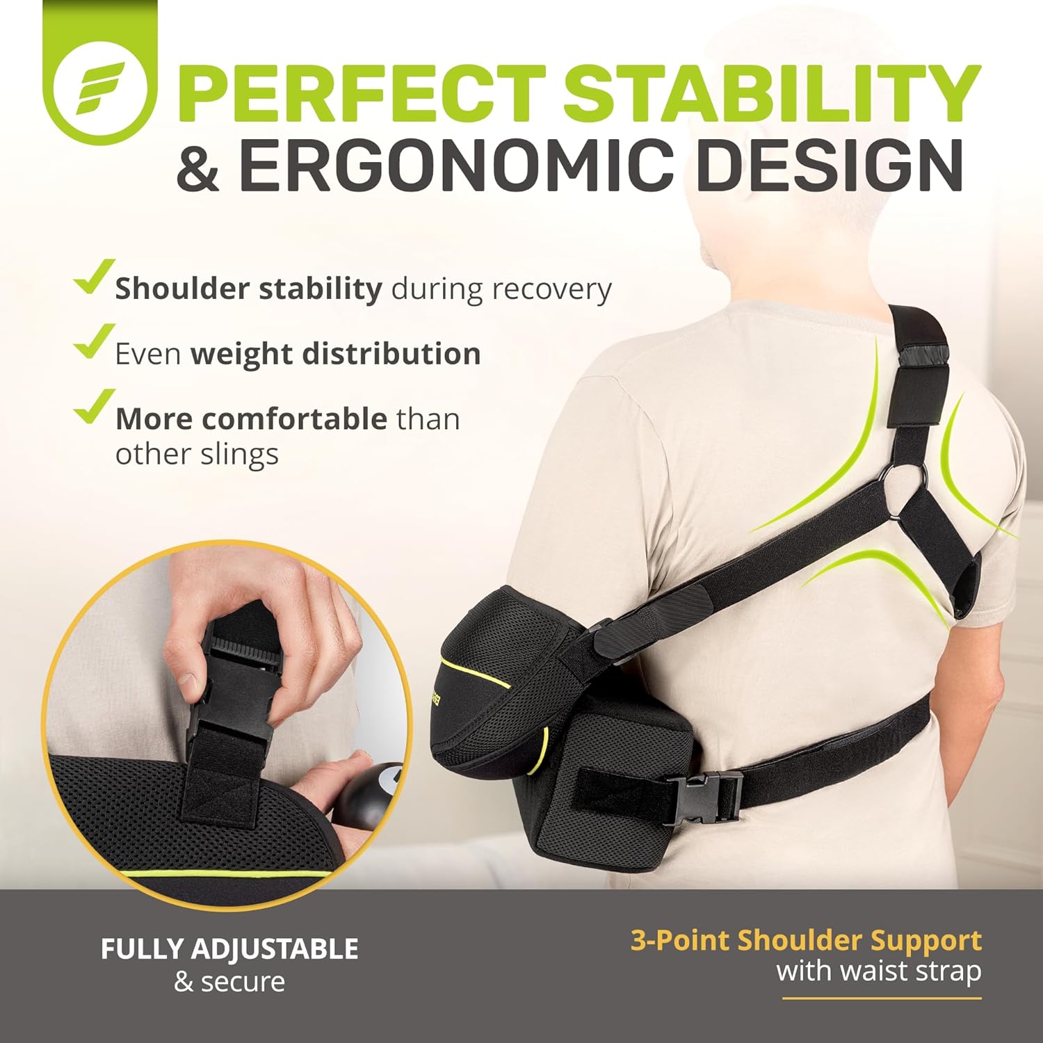 ErgoFoam Abduction Shoulder Sling with Pillow for Rotator Cuff Surgery Recovery

