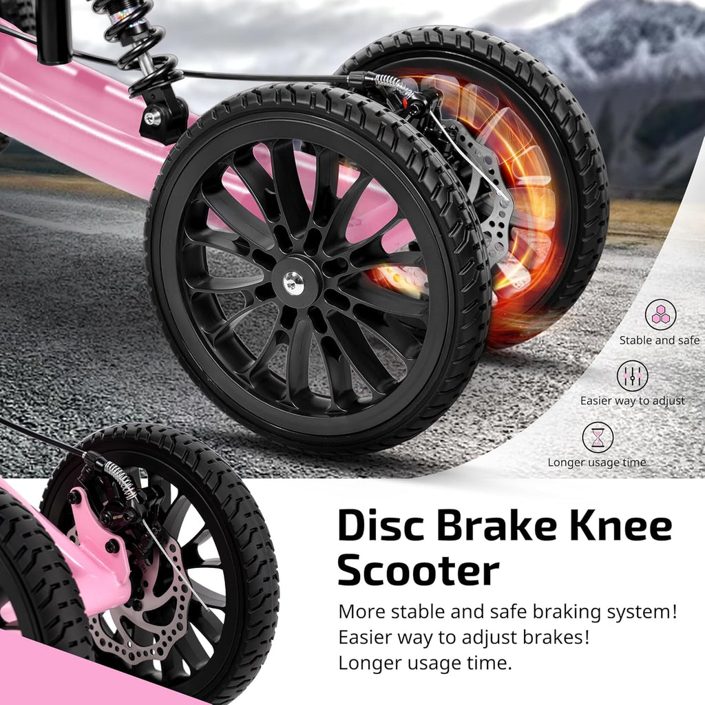 VitaSophy All-Terrain Knee Scooter with Disc Brakes, Steerable Knee Walker

