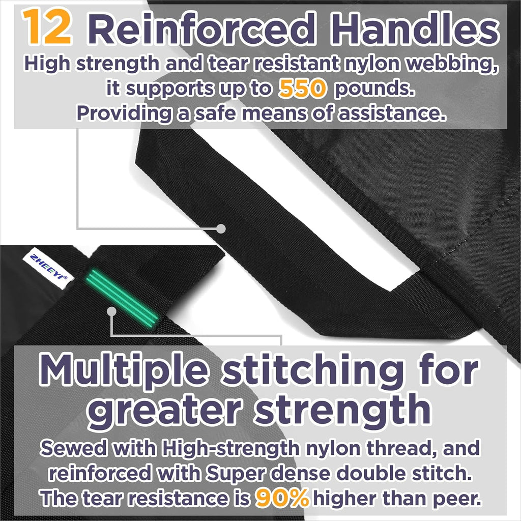 ZHEEYI 72 in x 40 in Positioning Bed Pad with Reinforced Handles

