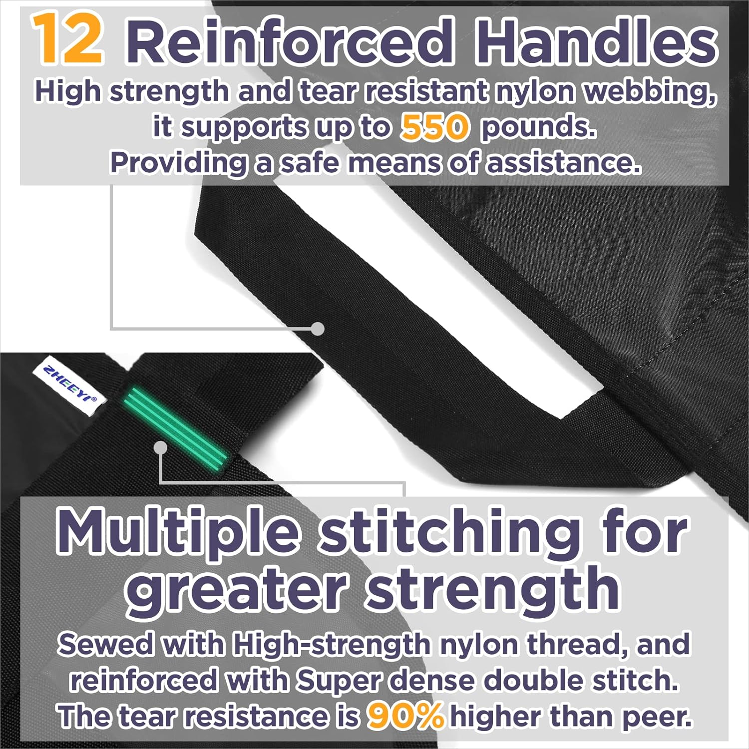 ZHEEYI 72 in x 40 in Positioning Bed Pad with Reinforced Handles

