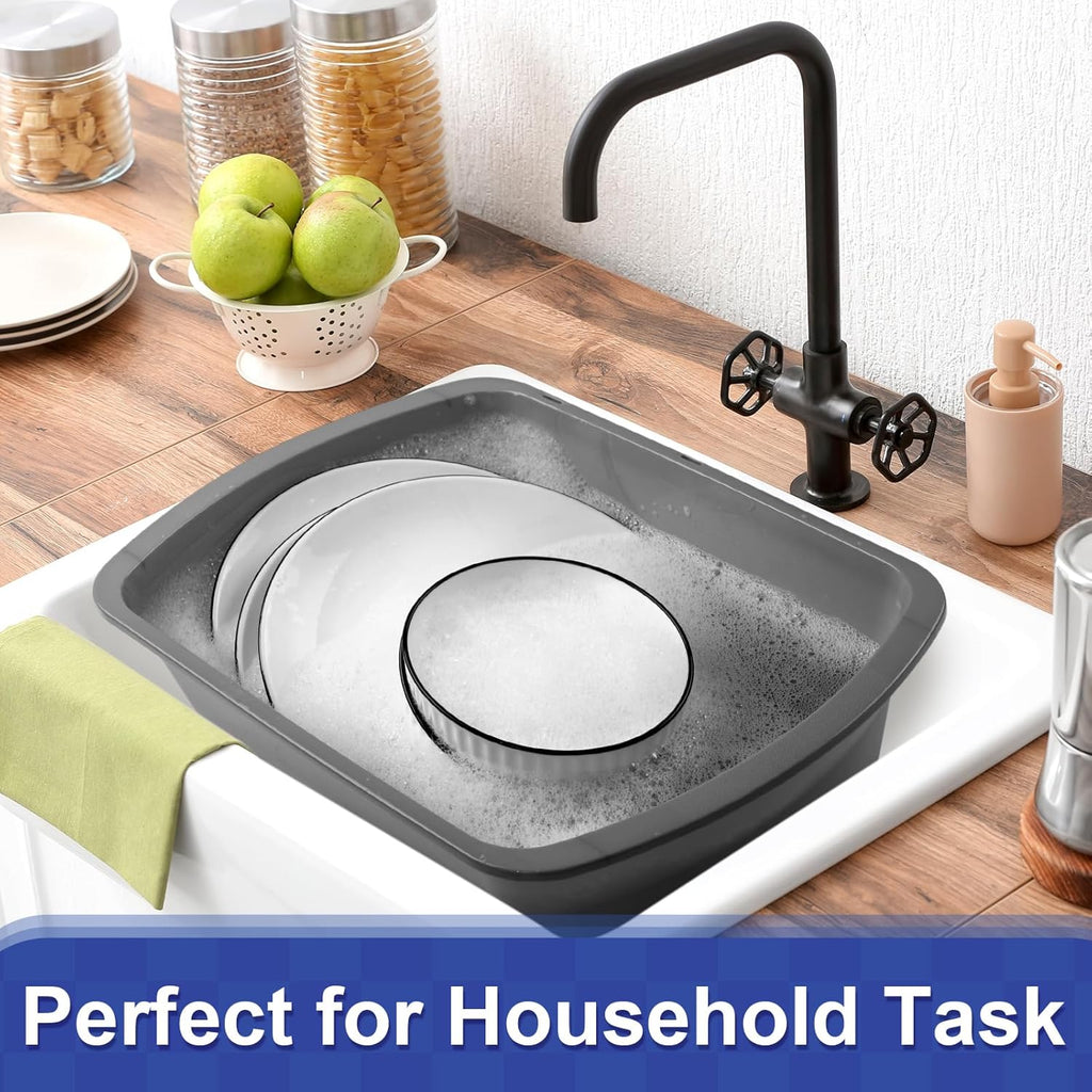 Honeydak 7-Quart Plastic Wash Basin Tub, Rectangular Graduated Cleaning Tub

