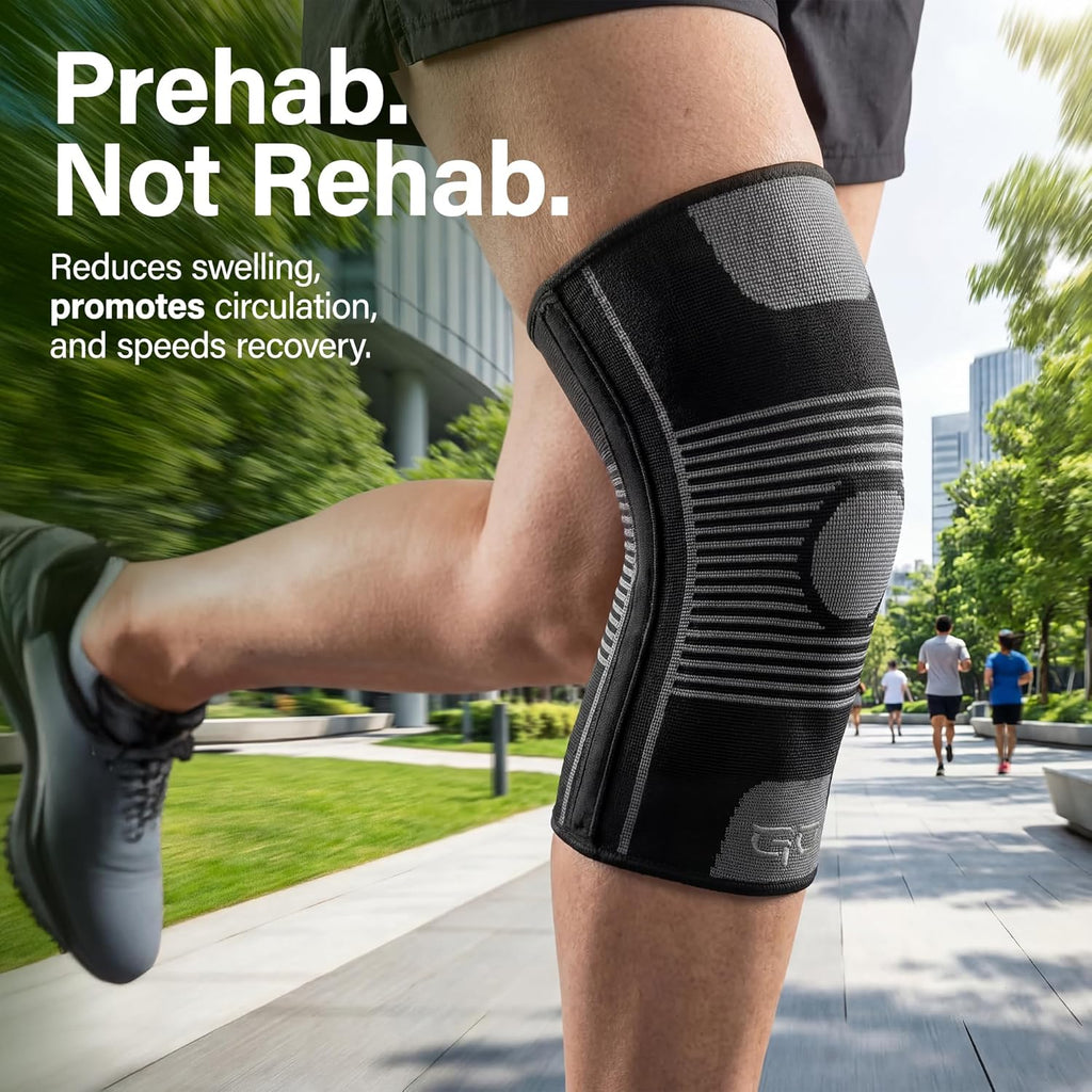 GO SLEEVES Kinesiology Knee Compression Sleeves for Joint Support, Swelling Pain

