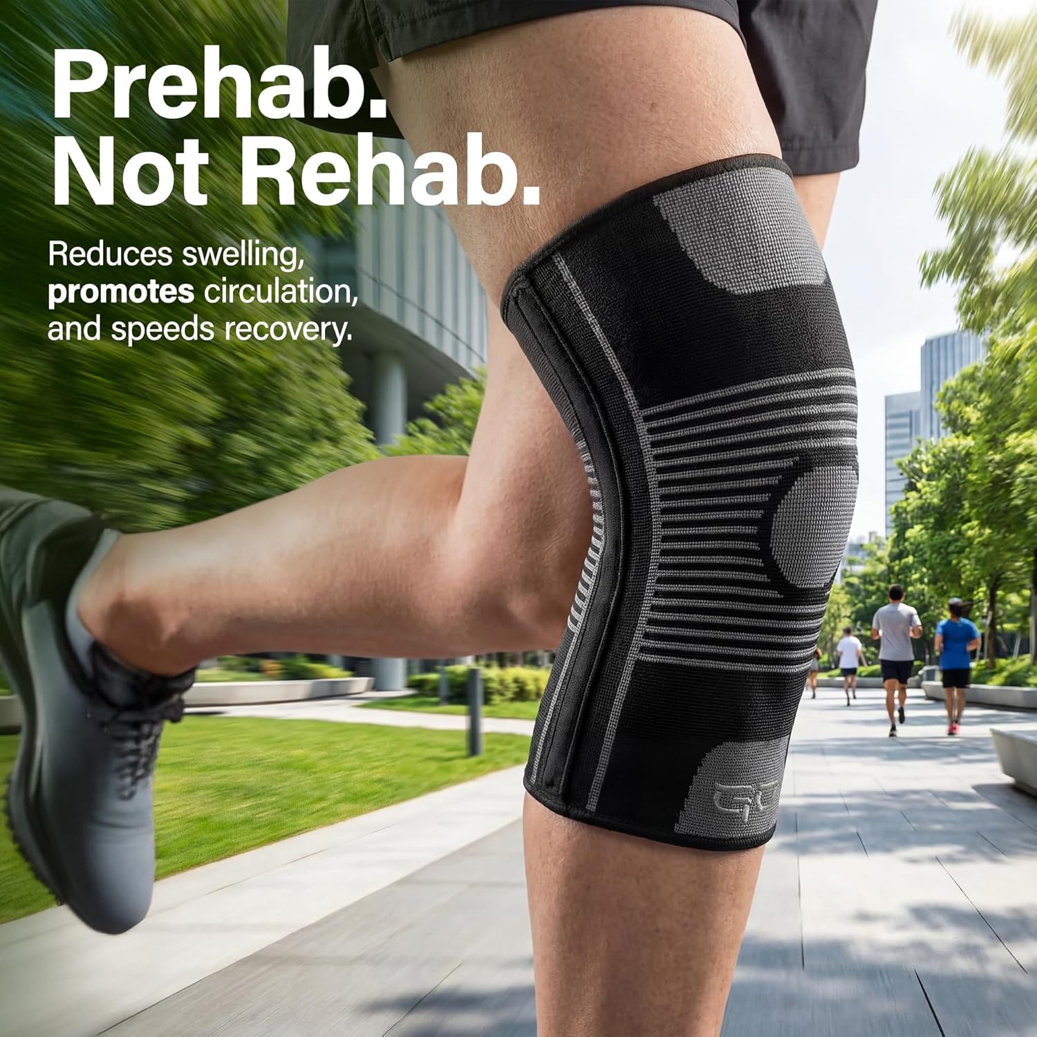 GO SLEEVES Kinesiology Knee Compression Sleeves for Joint Support, Swelling Pain

