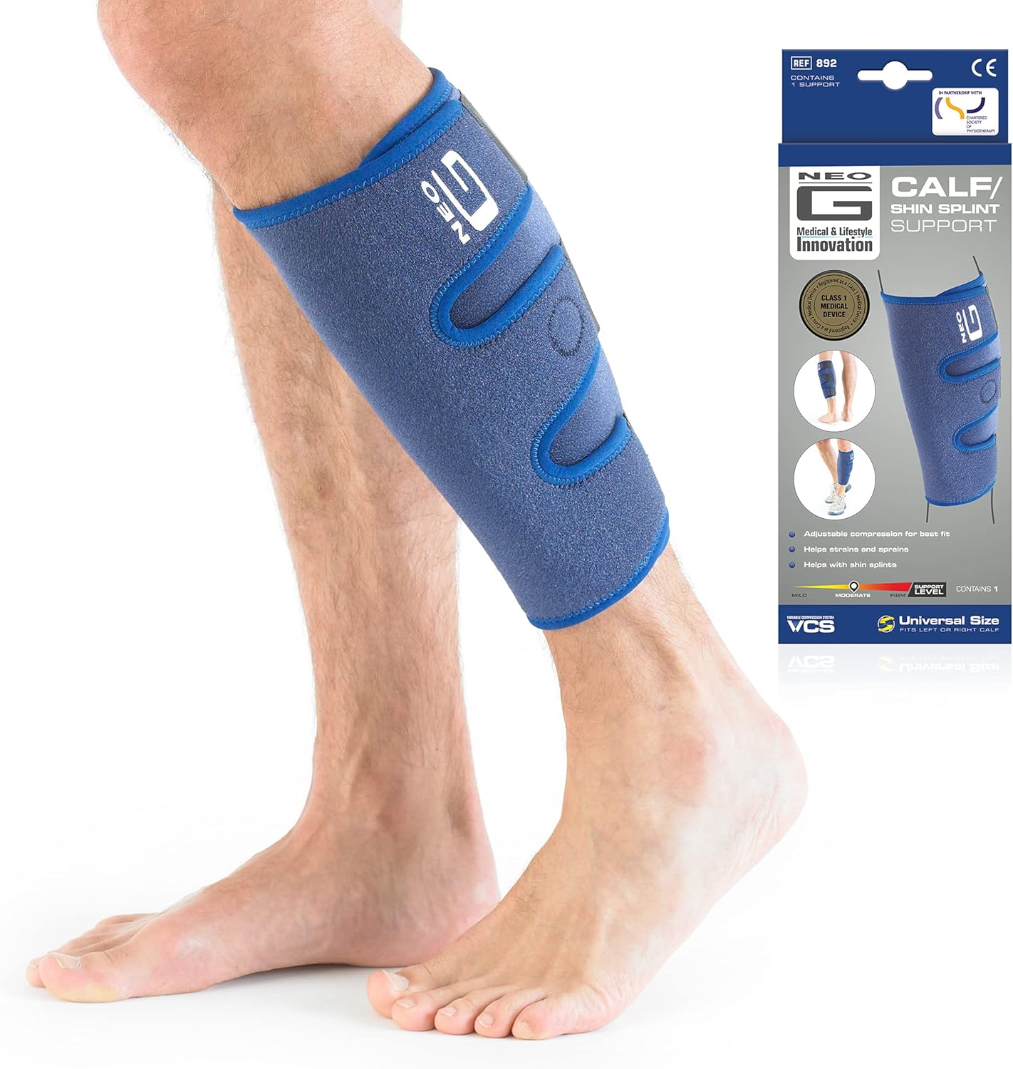 Neo G Calf Brace for Shin Splints, Adjustable Compression Support, Class 1 Device

